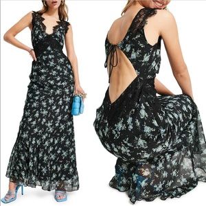 ASOS Floral Print Chiffon Maxi Dress